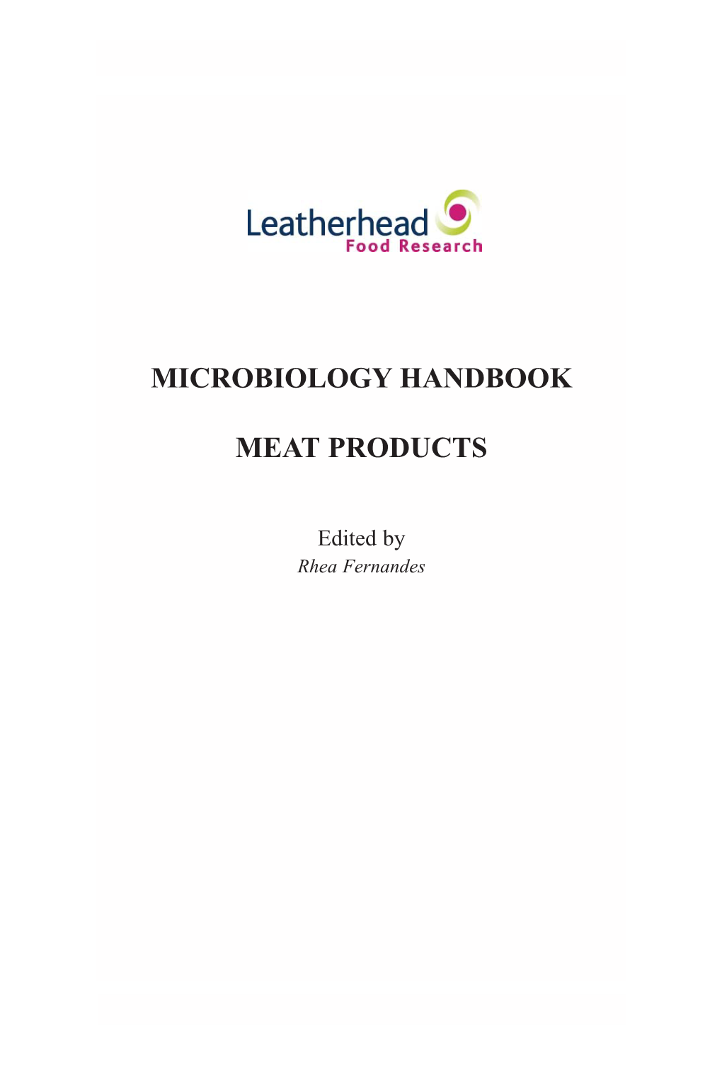 Microbiology Handbook Meat Products