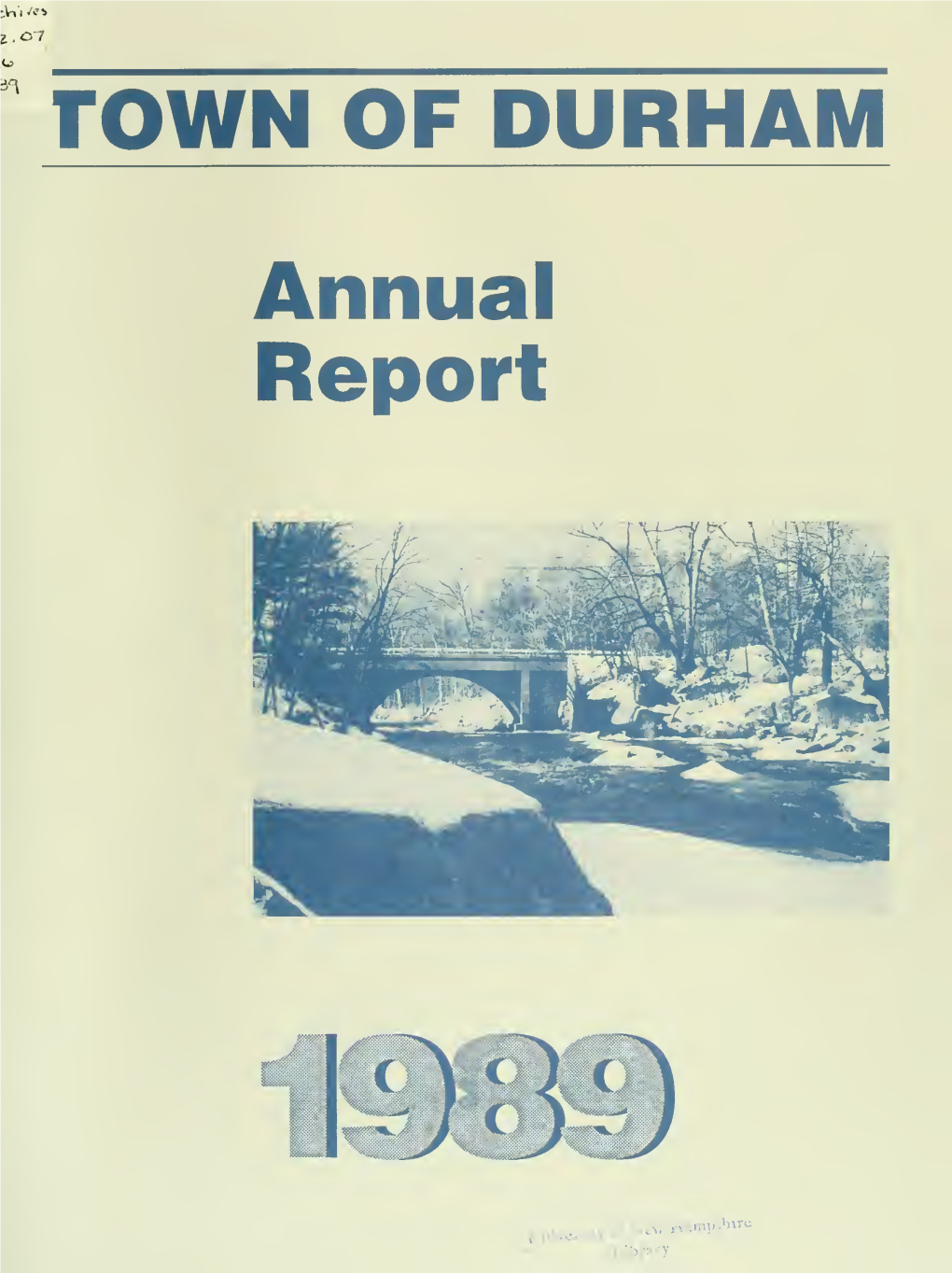 Town of Durham. Annual Report, 1989