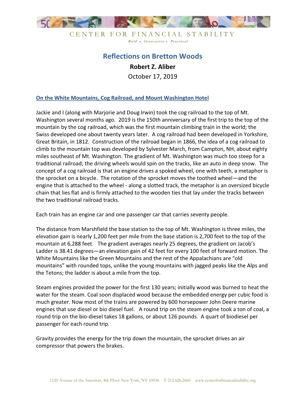 Reflections on Bretton Woods Robert Z