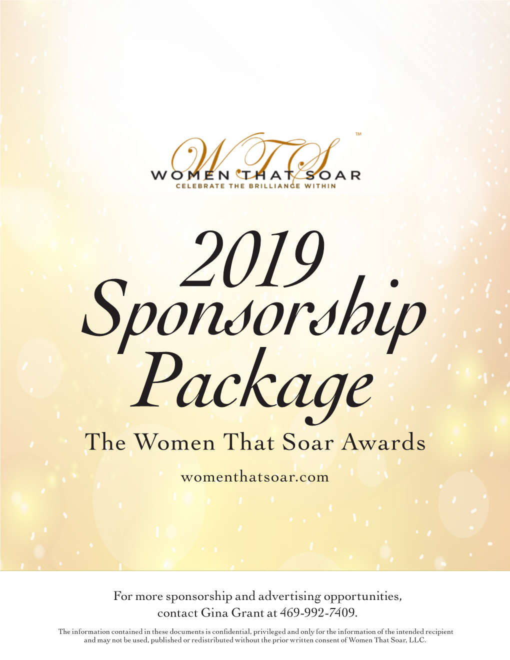 2019 Sponsorship Package the Women That Soar Awards Womenthatsoar.Com