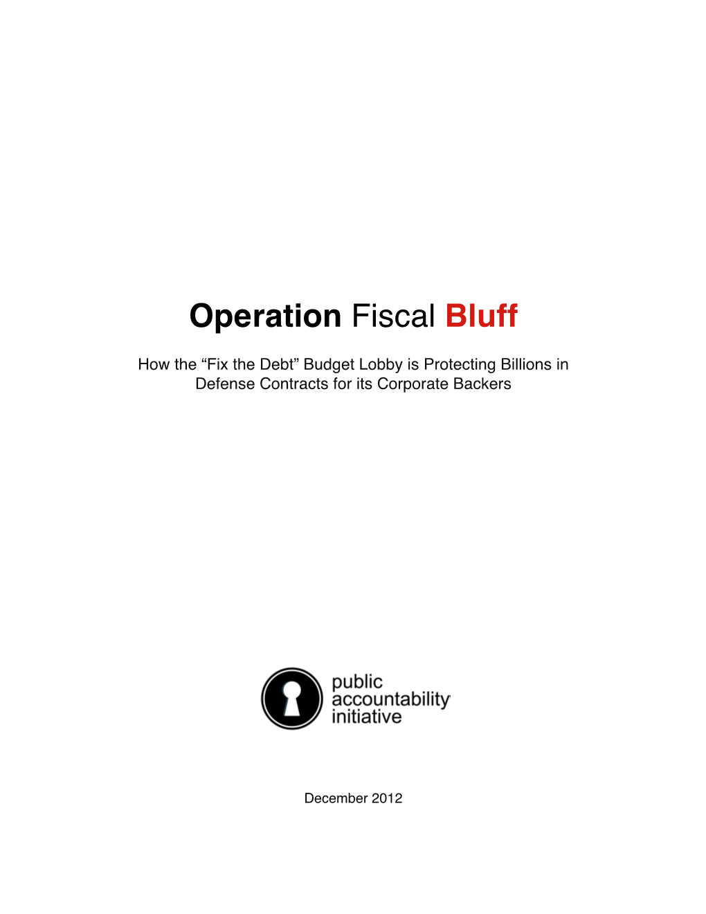 Operation Fiscal Bluff