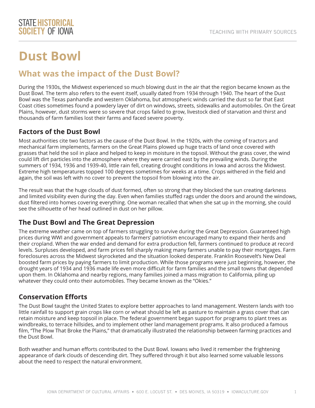 Dust Bowl What Was the Impact of the Dust Bowl?