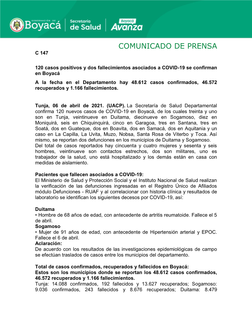 Comunicado De Prensa C 147