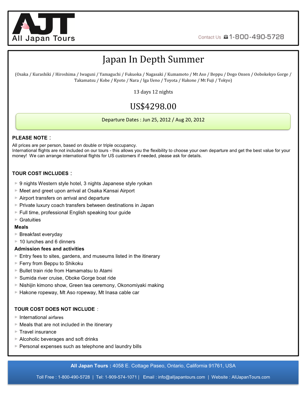 Japan in Depth Summer