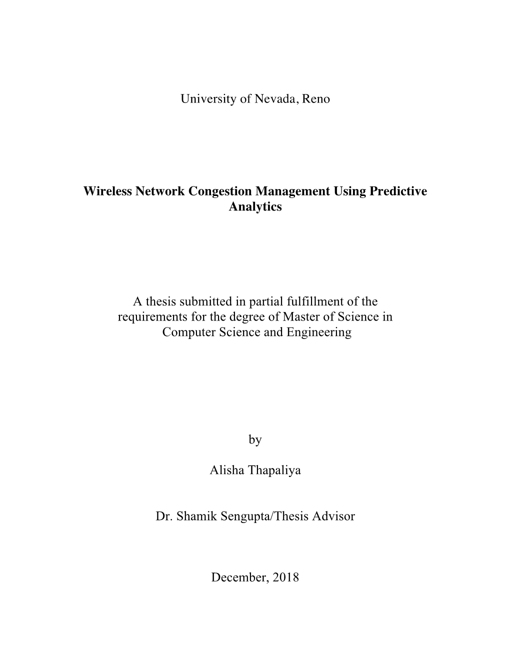 Wireless Network Congestion Management Using Predictive Analytics