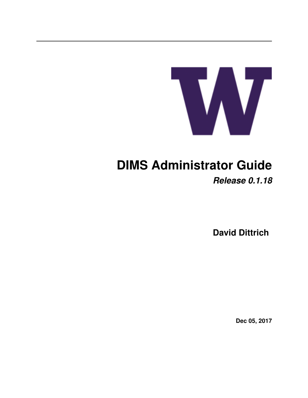 DIMS Administrator Guide Release 0.1.18