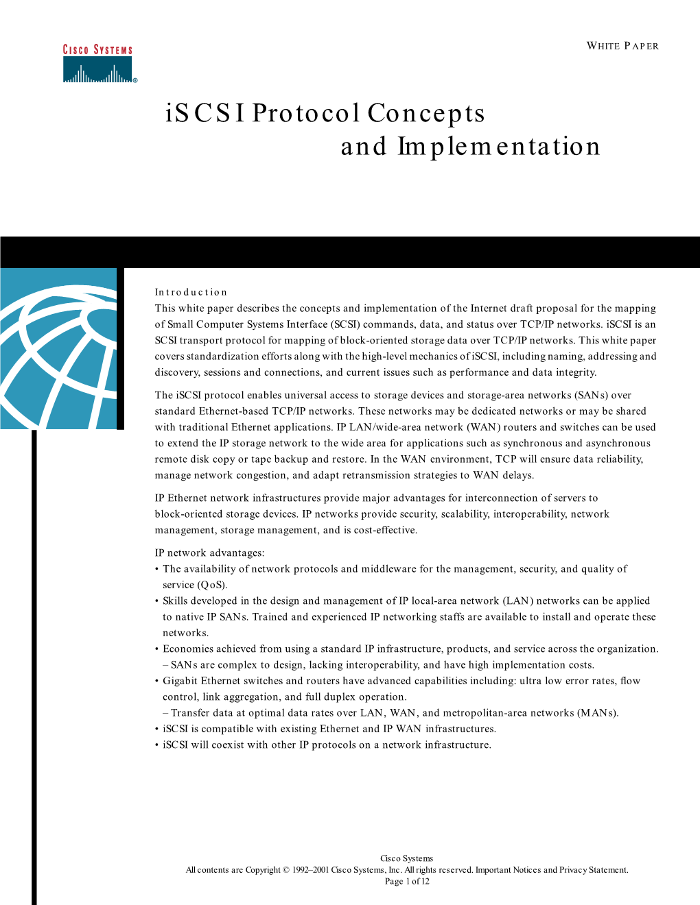 Iscsi Protocol Concepts and Implementation