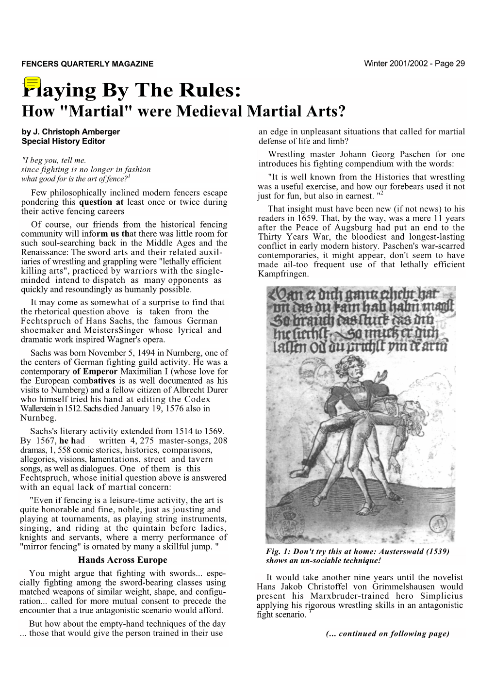 Playing by the Rules: How "Martial" Were Medieval Martial Arts? by J