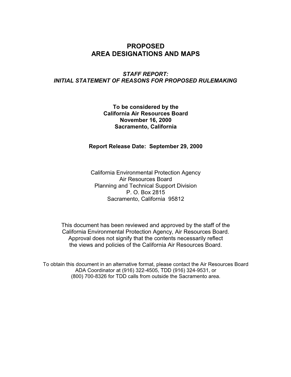 Area Designations and Maps