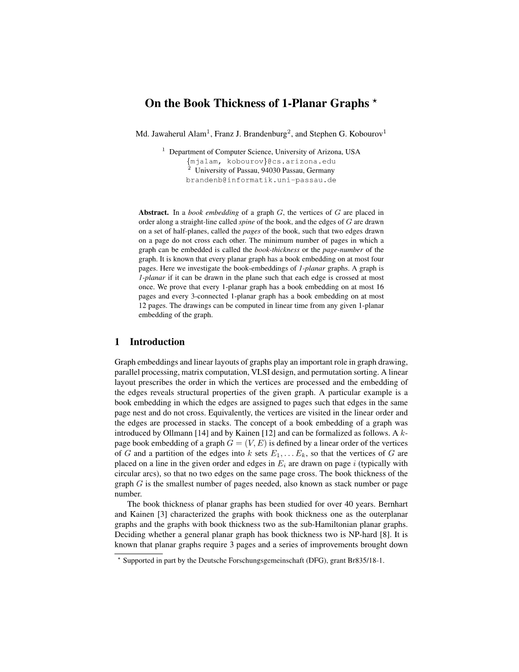 On the Book Thickness of 1-Planar Graphs ⋆