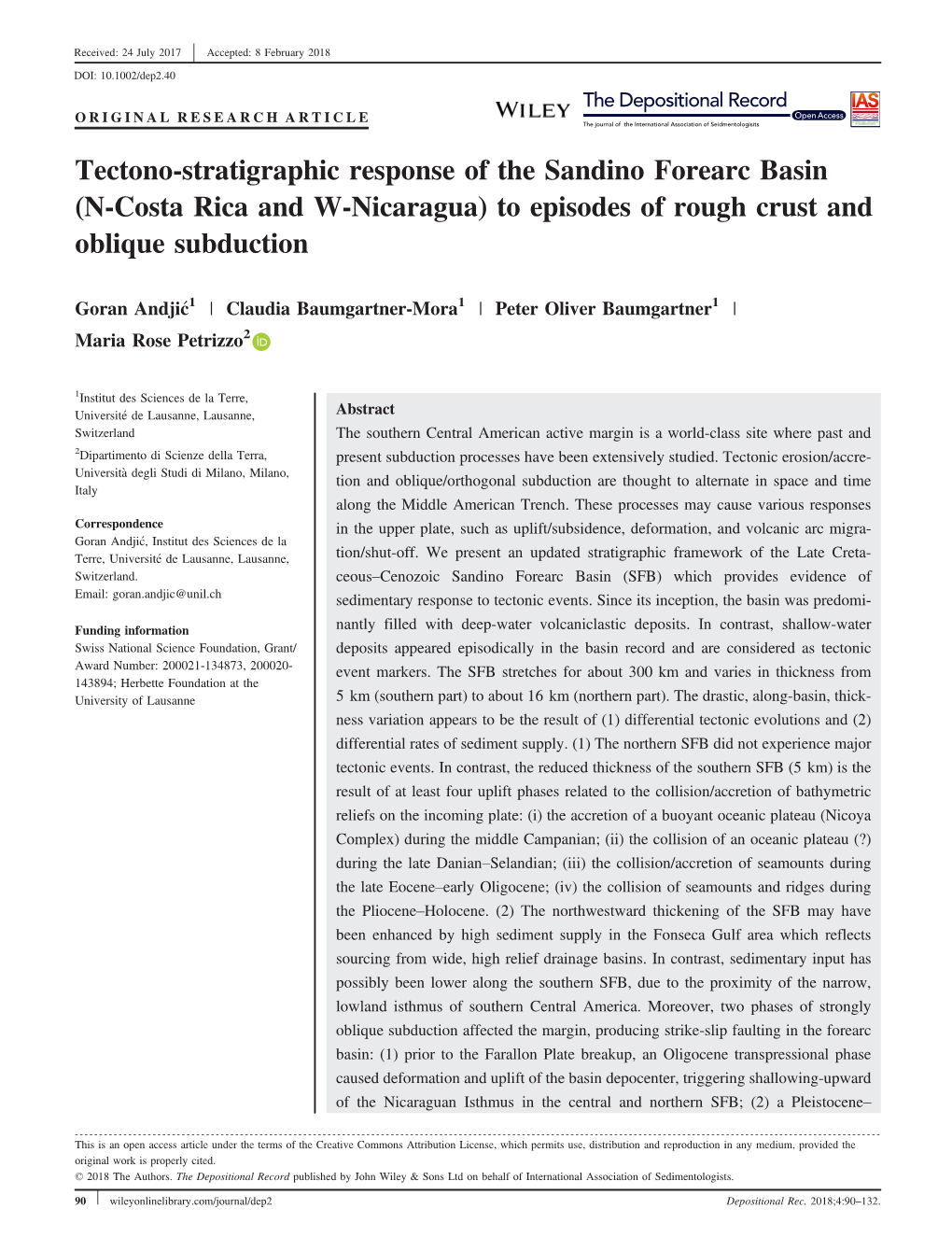 Tectono-Stratigraphic Response of the Sandino Forearc Basin (N-Costa Rica and W-Nicaragua) to Episodes of Rough Crust and Oblique Subduction