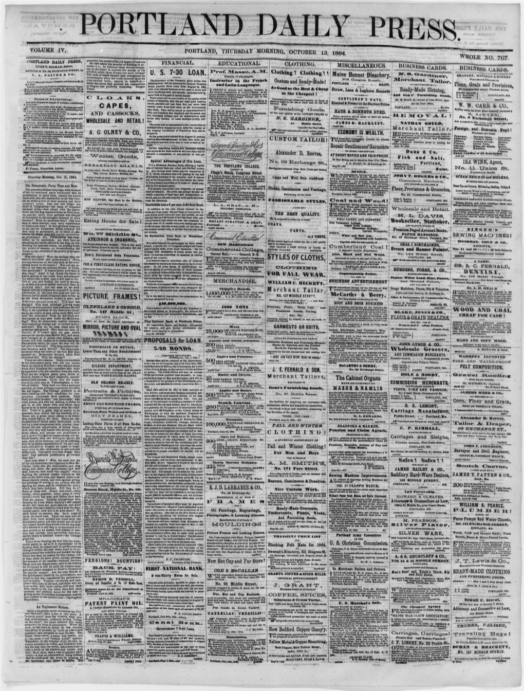 Portland Daily Press: October 13,1864