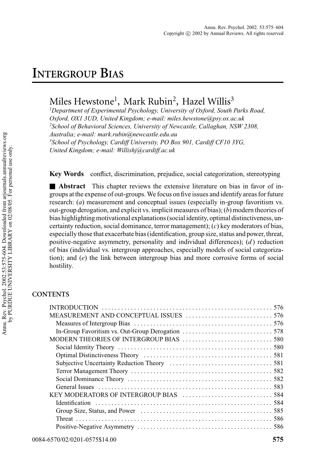 Intergroup Bias