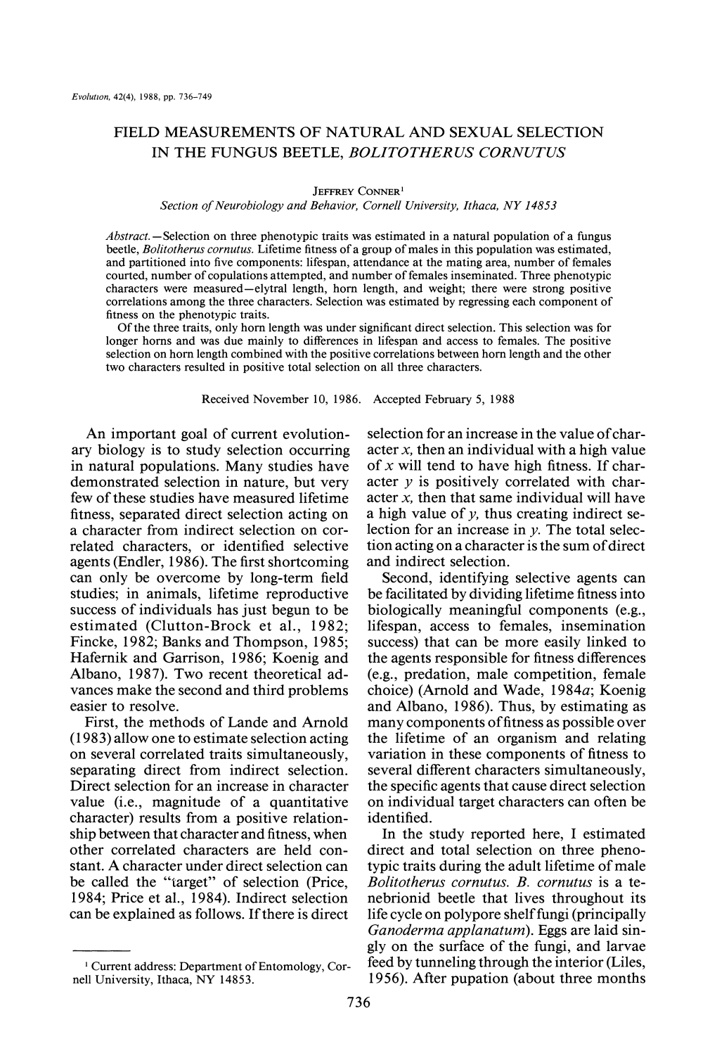 Bolitotherus Cornutus. B. Cornutus Is a Te­ 1984; Price Et Al., 1984)