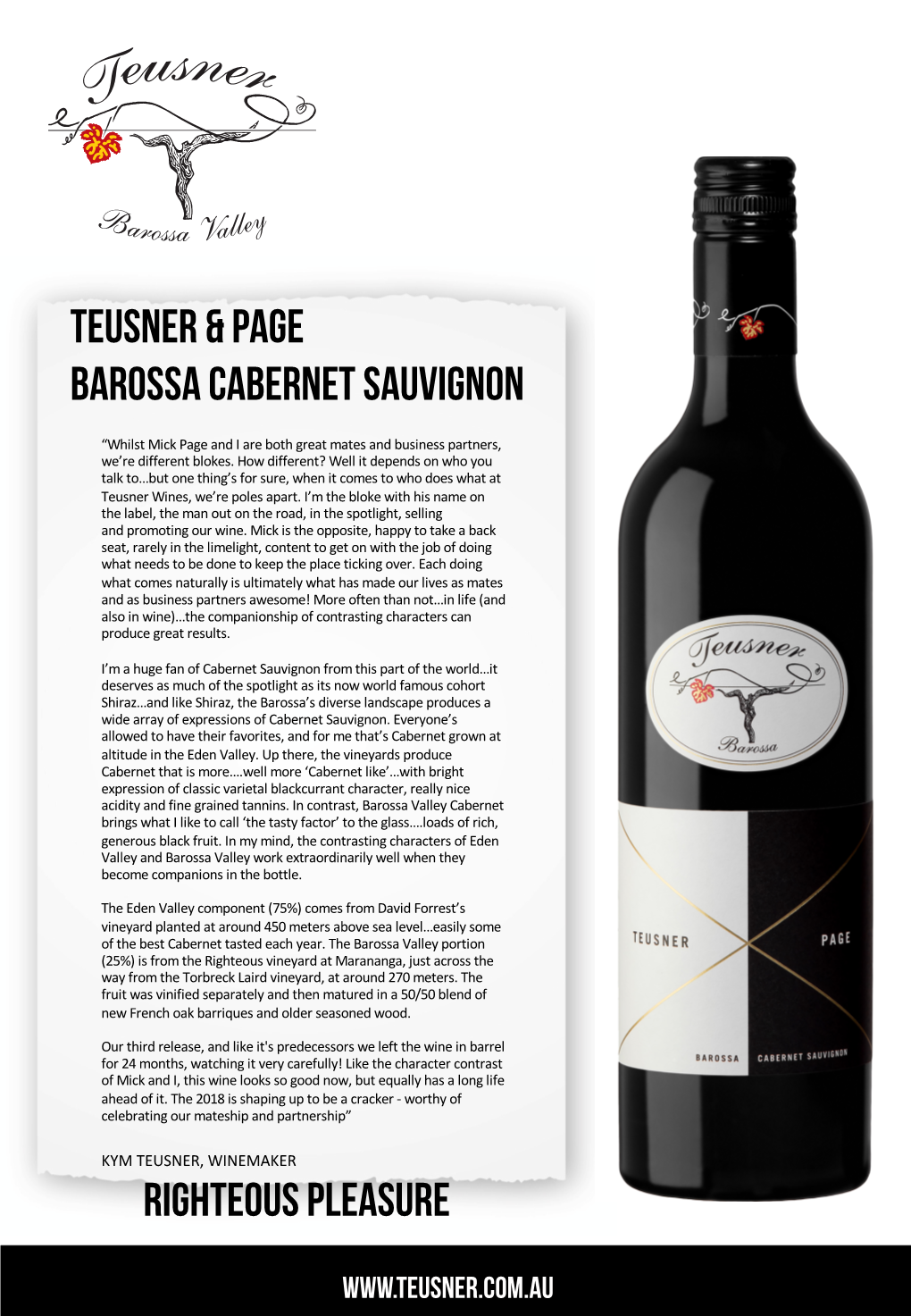 Teusner & Page BAROSSA CABERNET SAUVIGNON