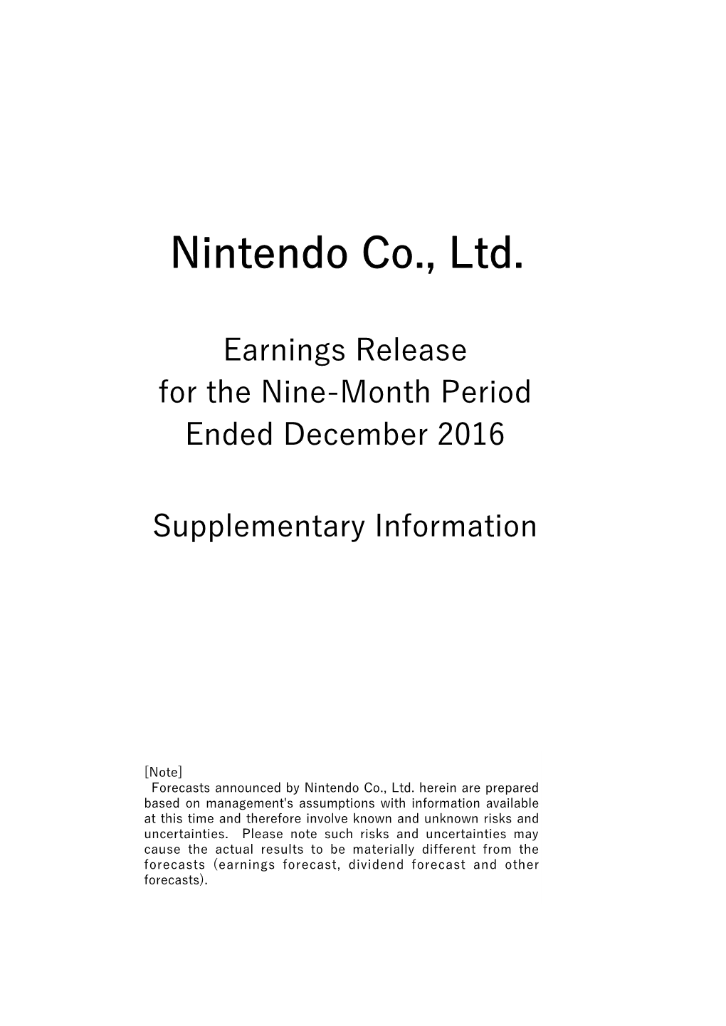 Nintendo Co., Ltd