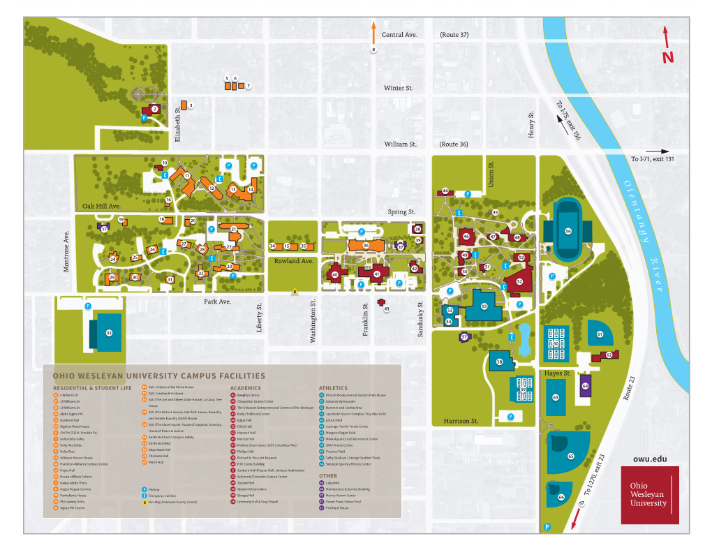 Owu.Edu 12 Hayes Hall 2 Sanborn Hall (Presser Hall, Jemison Auditorium) , Exit 23 20 House of Black Culture 52 Schimmel/Conrades Science Center OTHER