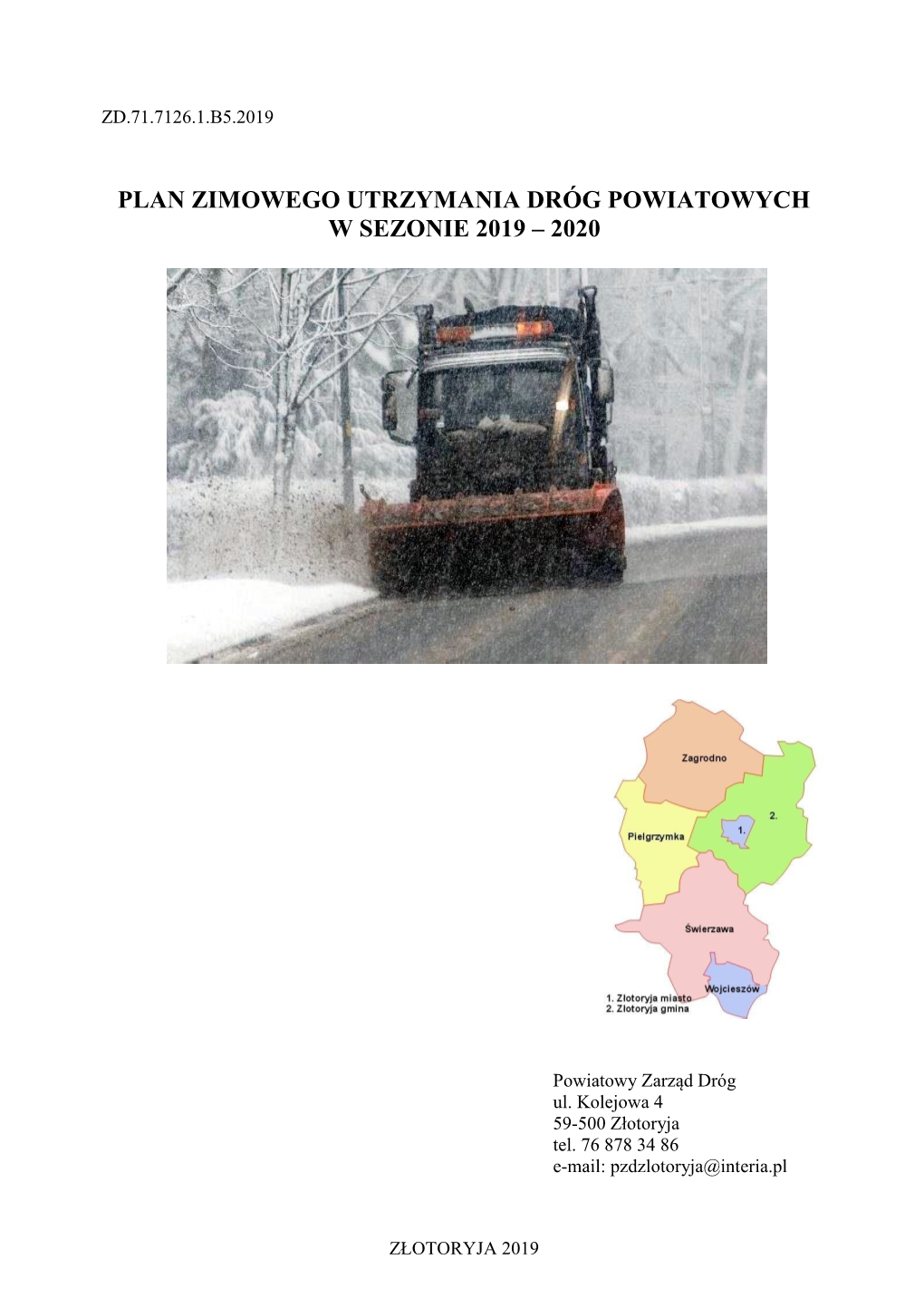 Plan Zimowego Utrzymania Dróg Powiatowych W Sezonie 2019 – 2020