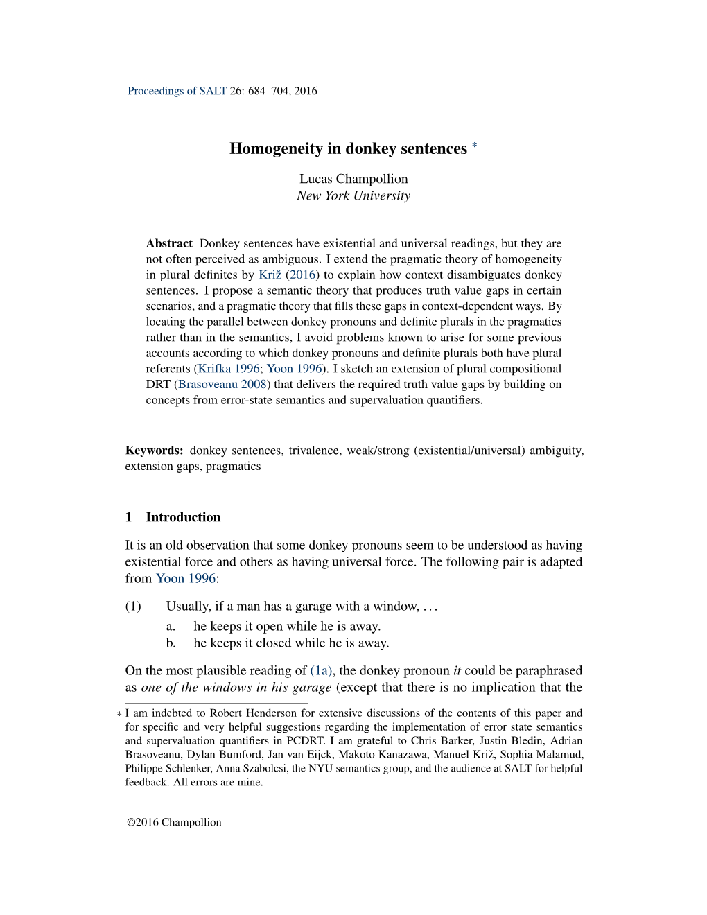 Homogeneity in Donkey Sentences *