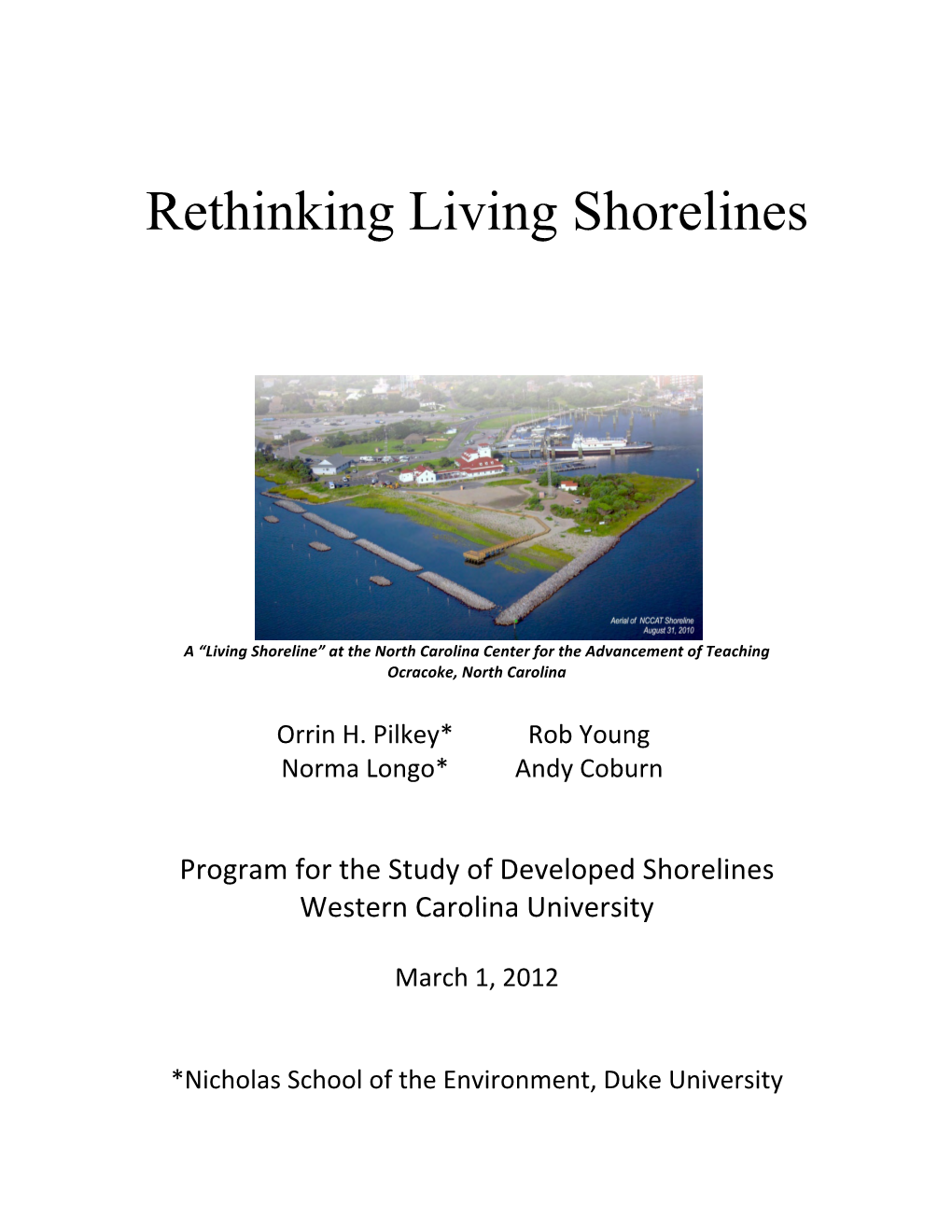 Rethinking Living Shorelines