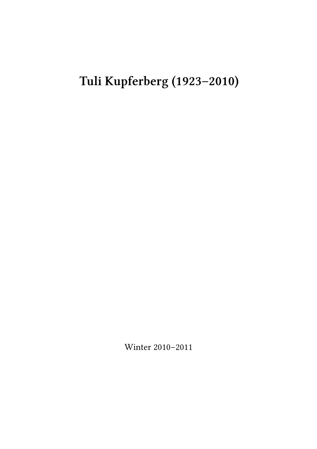 Tuli Kupferberg (1923–2010)