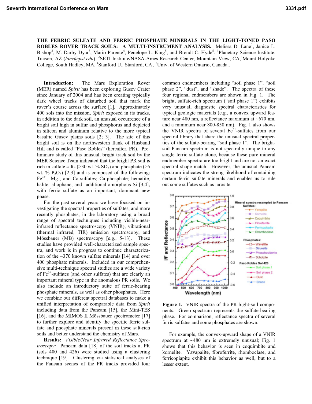 The Ferric Sulfate and Ferric Phosphate Minerals in the Light-Toned Paso Robles Rover Track Soils: a Multi-Instrument Analysis