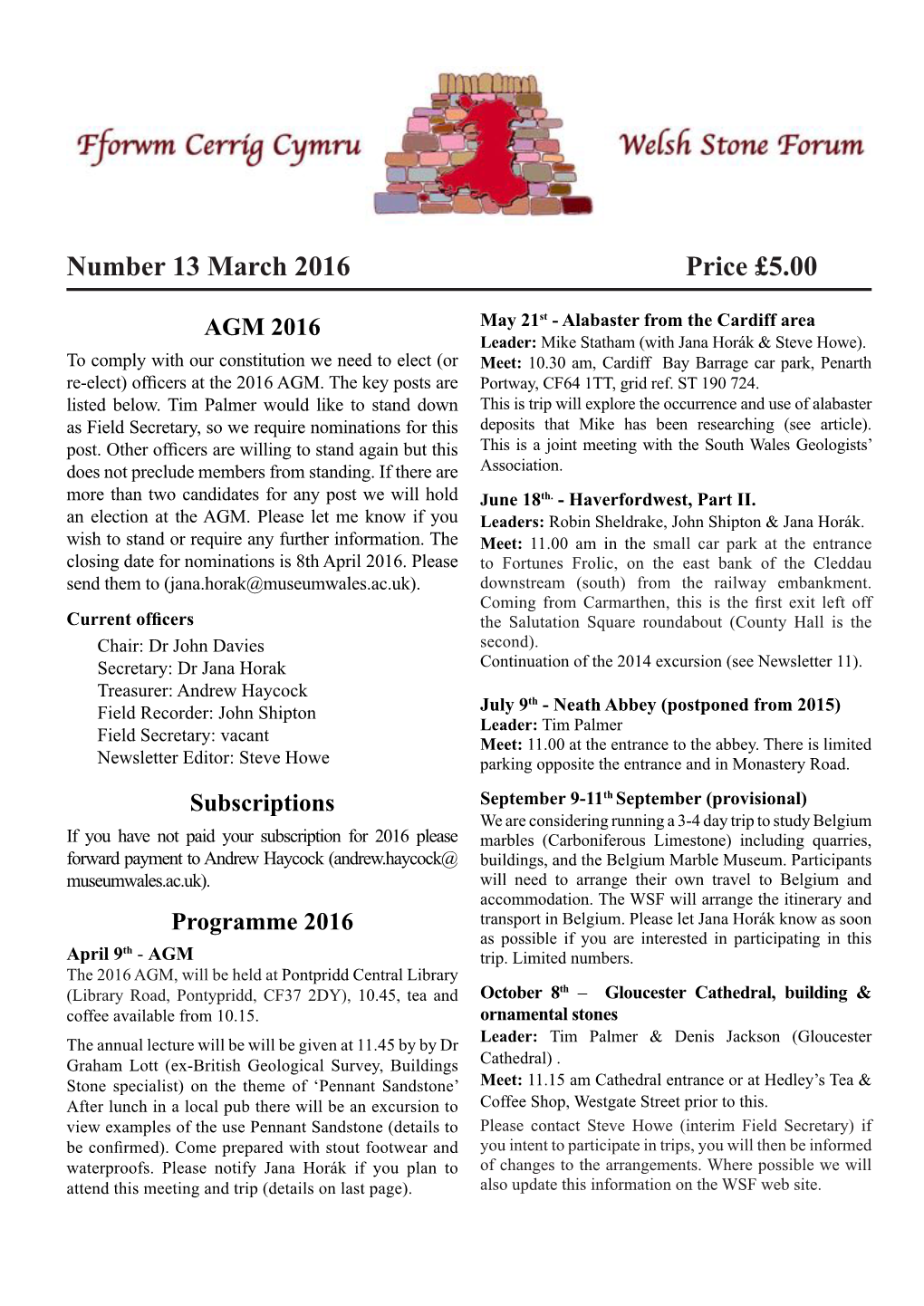 Number 13 March 2016 Price £5.00