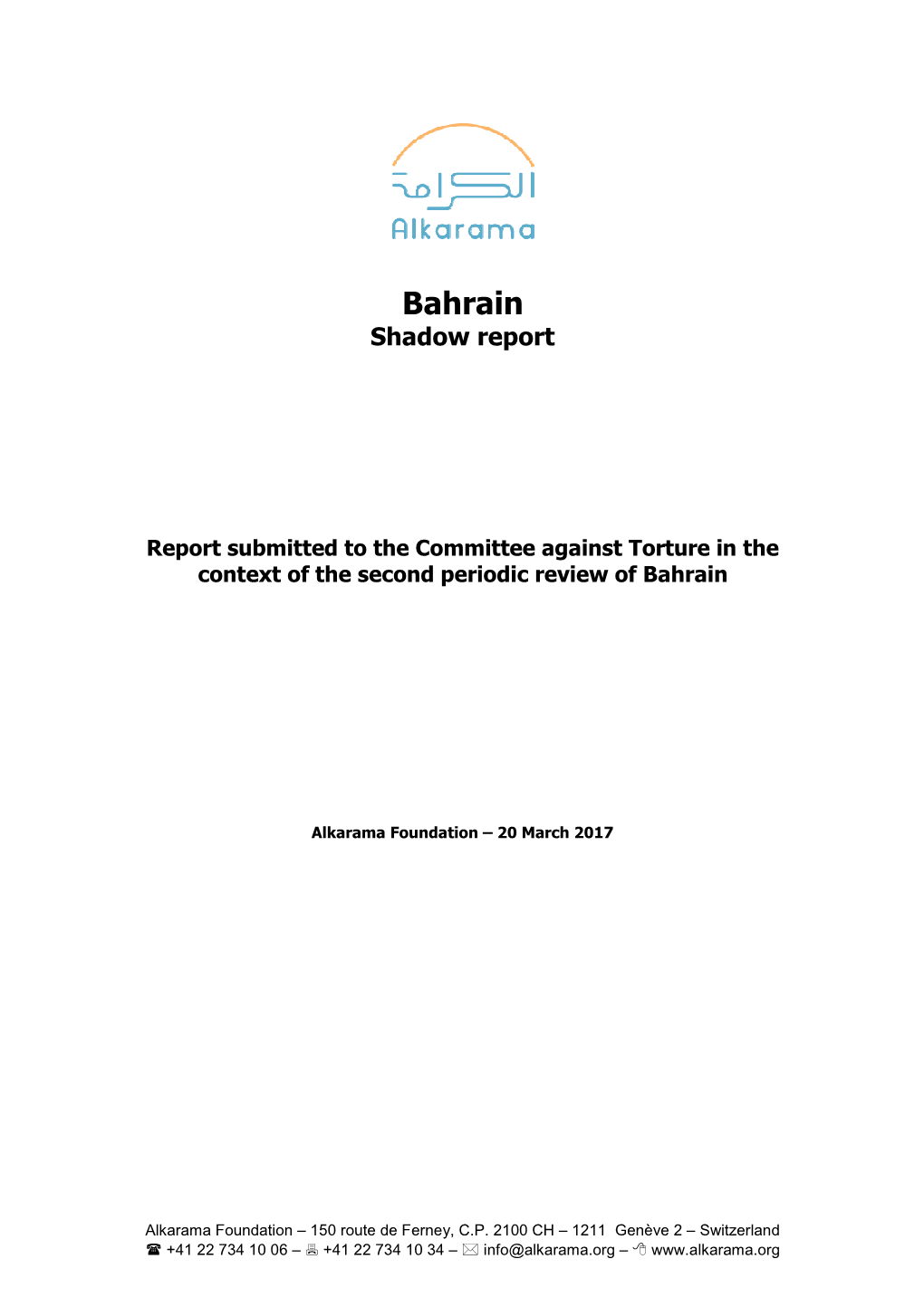 Bahrain Shadow Report