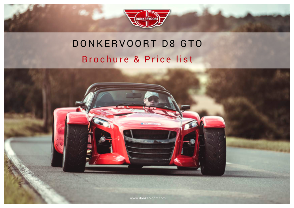 DONKERVOORT D8 GTO Brochure & Price List