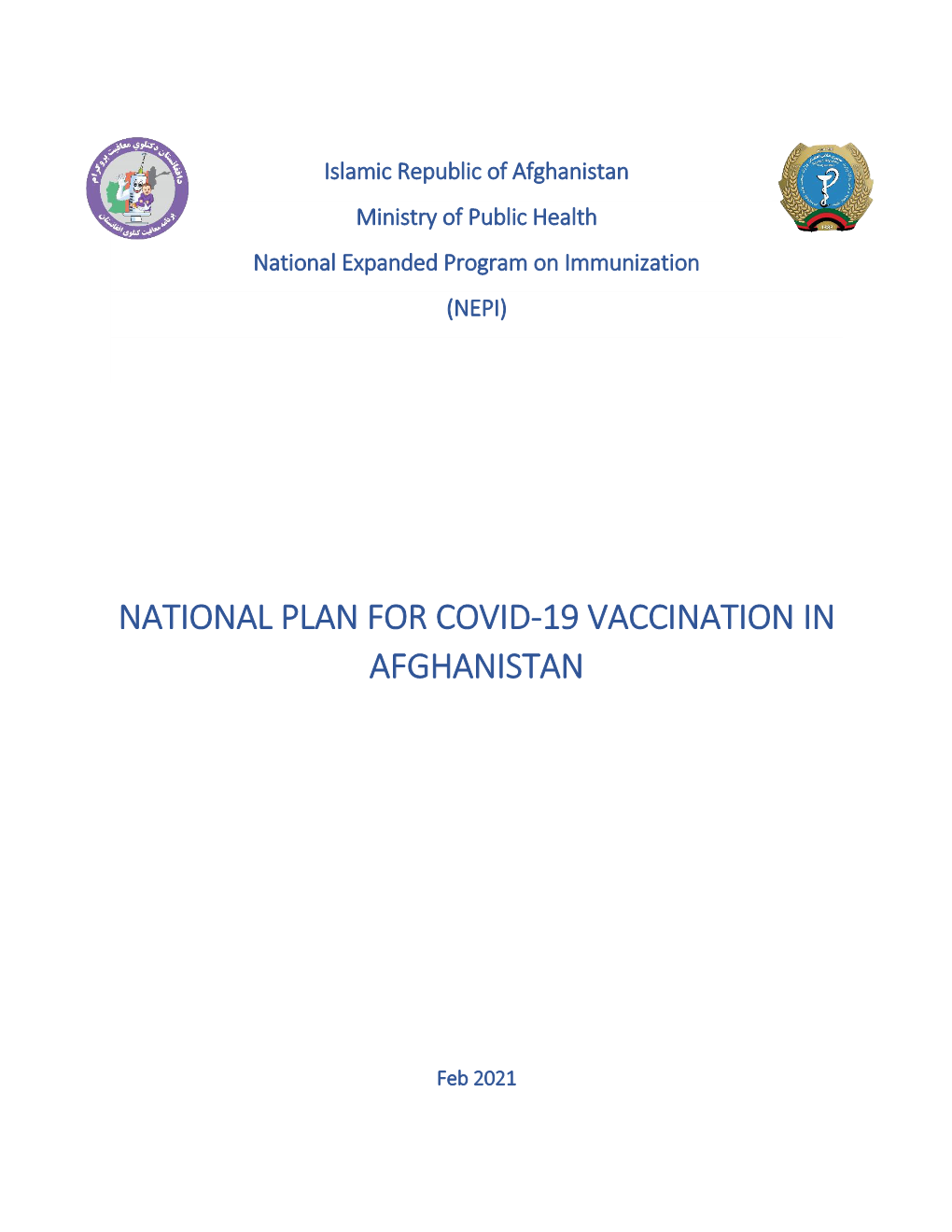 National Plan for Covid-19 Vaccination in Afghanistan