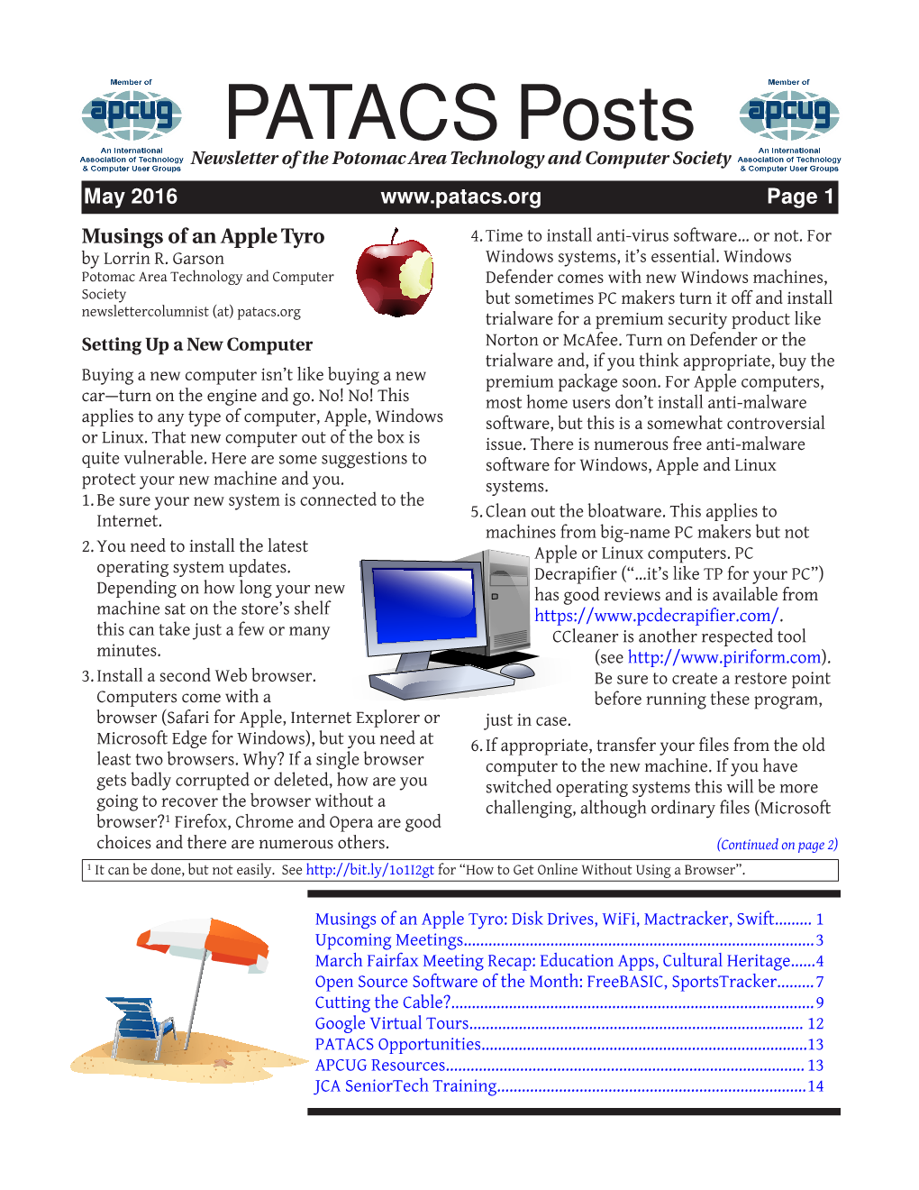 PATACS Posts Newsletterofthe Potomacareatechnology and Computersociety May 201 6 Page 1