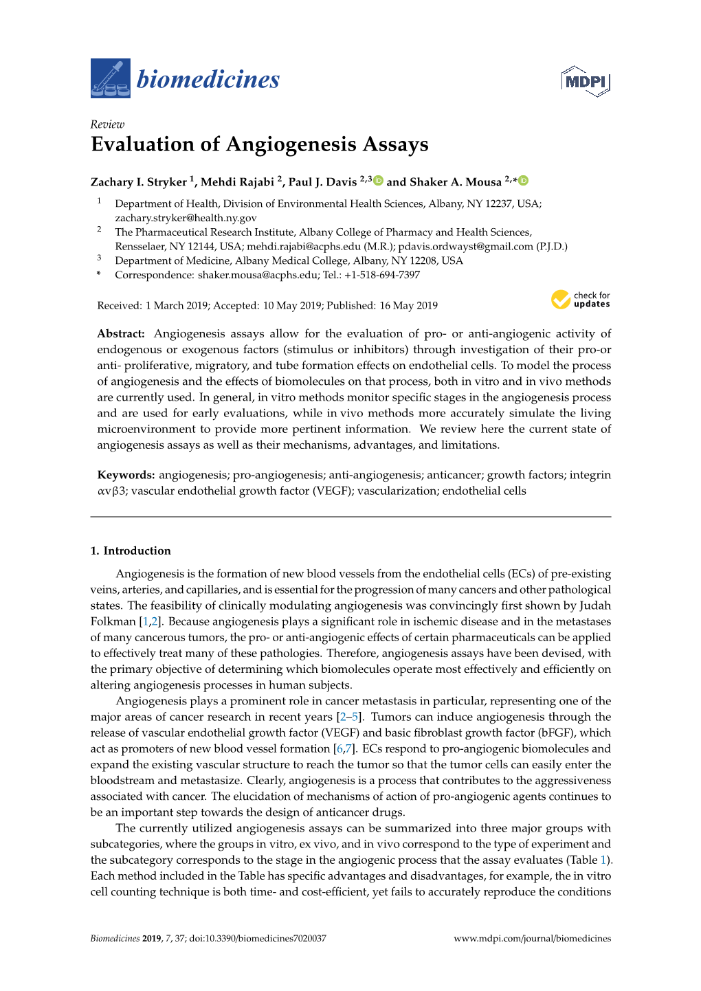 Evaluation of Angiogenesis Assays