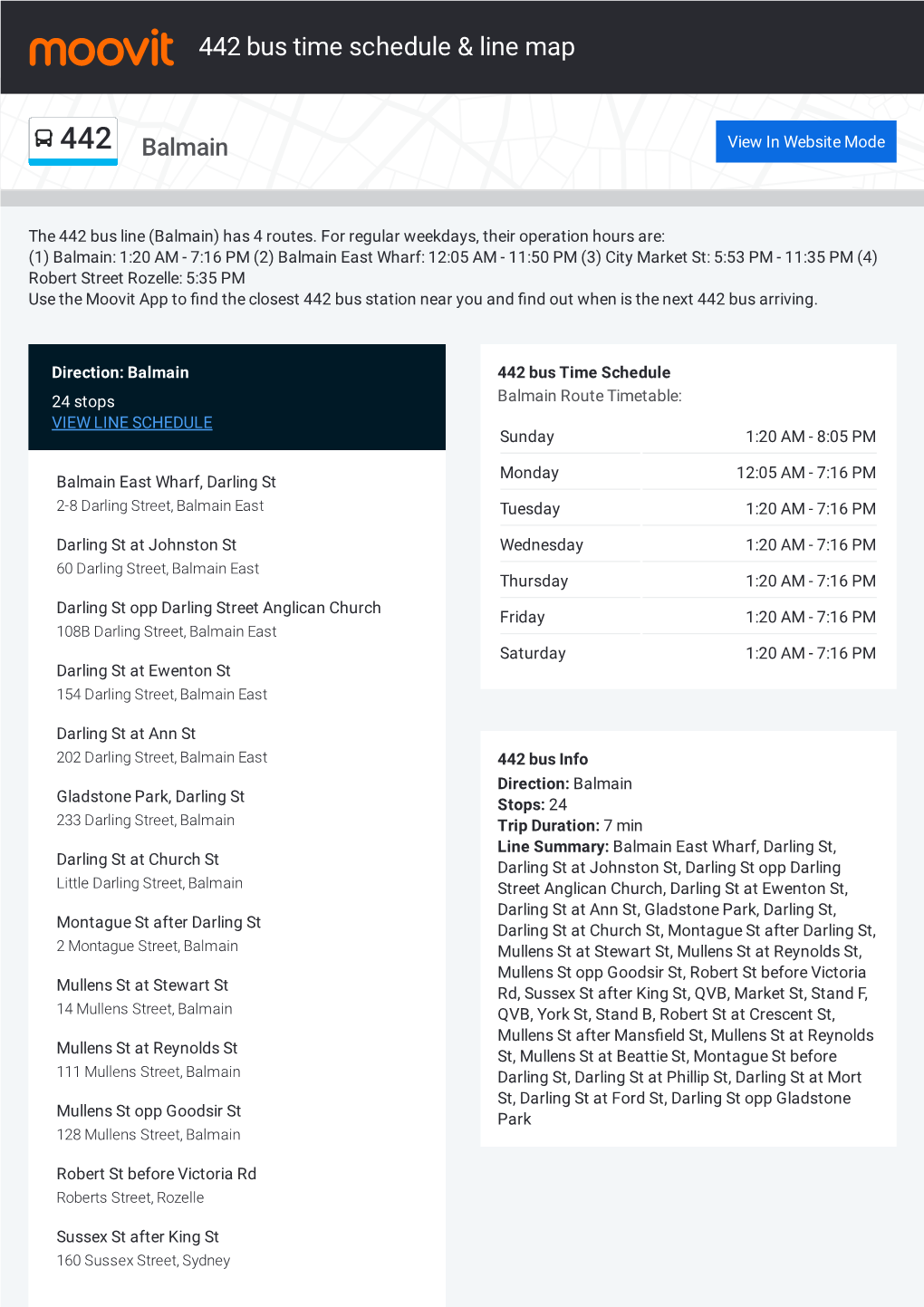 442 Bus Time Schedule & Line Route