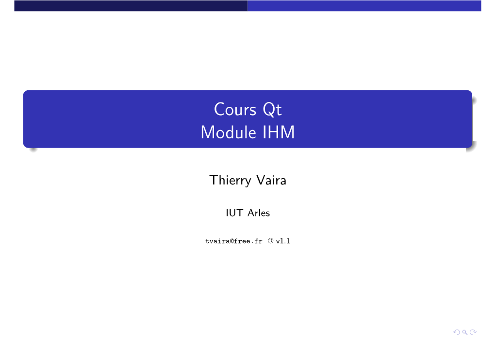 Cours Qt Module IHM