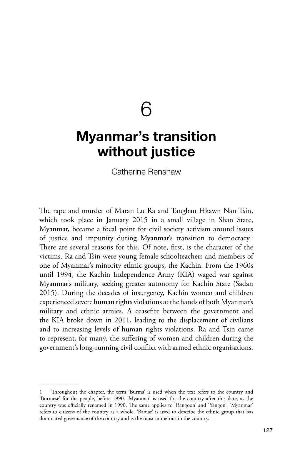 6. Myanmar's Transition Without Justice