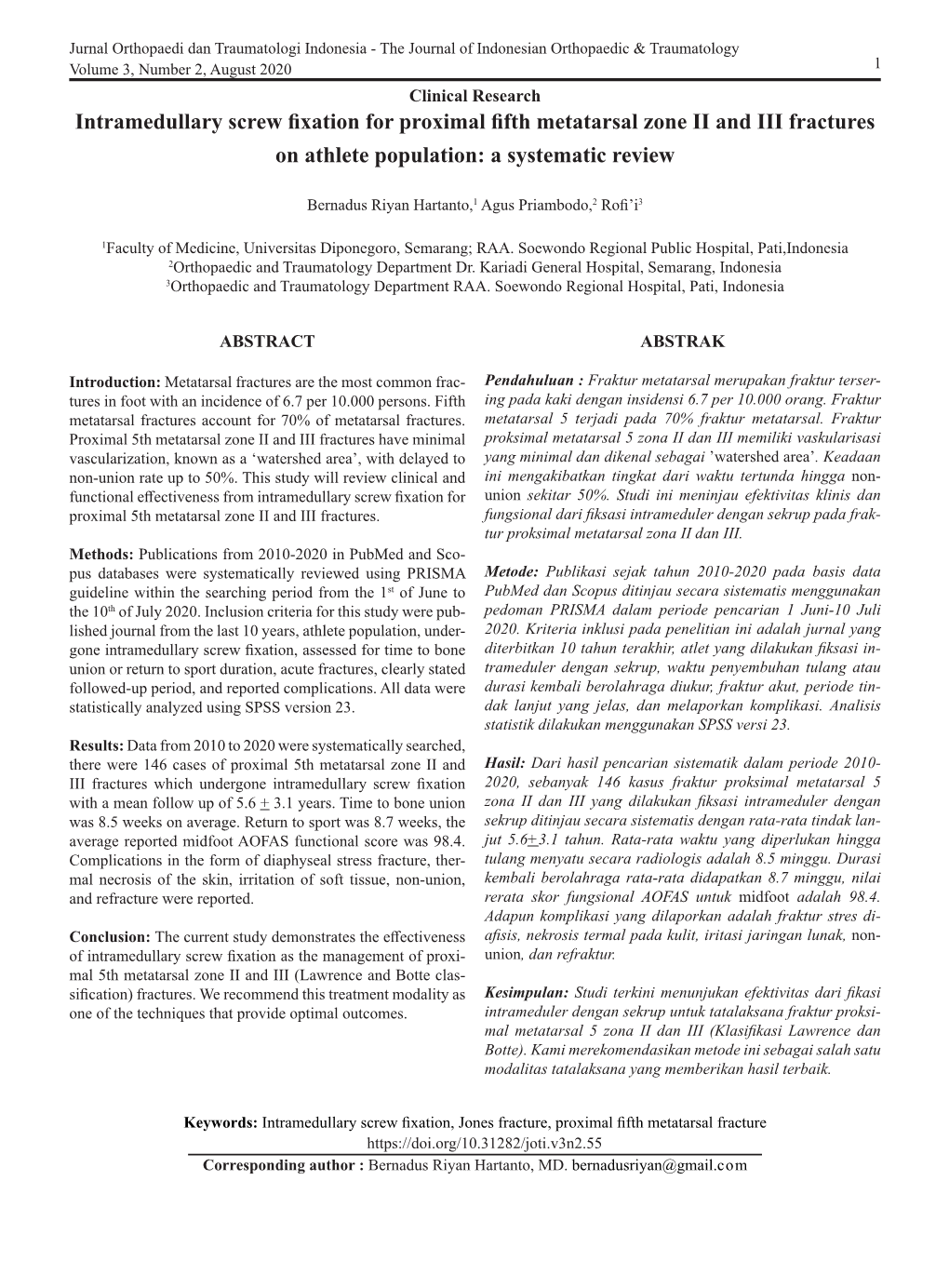 Intramedullary Screw Fixation for Proximal Fifth Metatarsal Zone II and III Fractures on Athlete Population: a Systematic Review