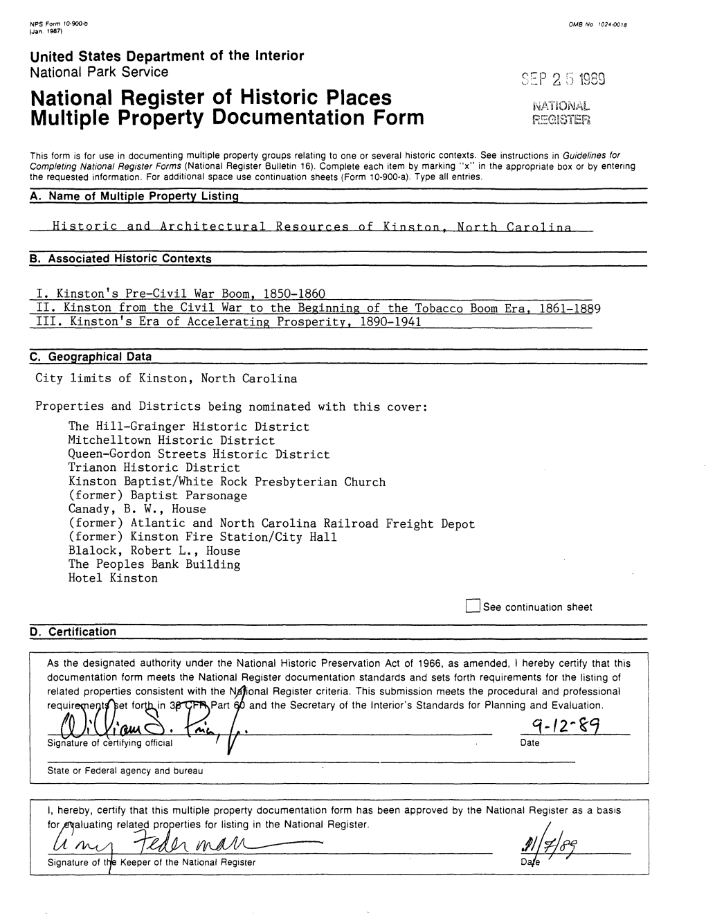 National Register of Historic Places NAT|ONAI Multiple Property Documentation Form