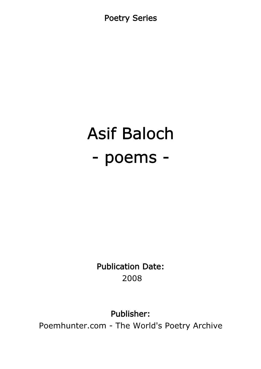 Asif Baloch - Poems