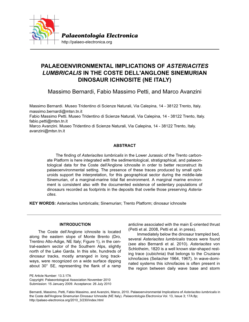 Palaeontologia Electronica PALAEOENVIRONMENTAL