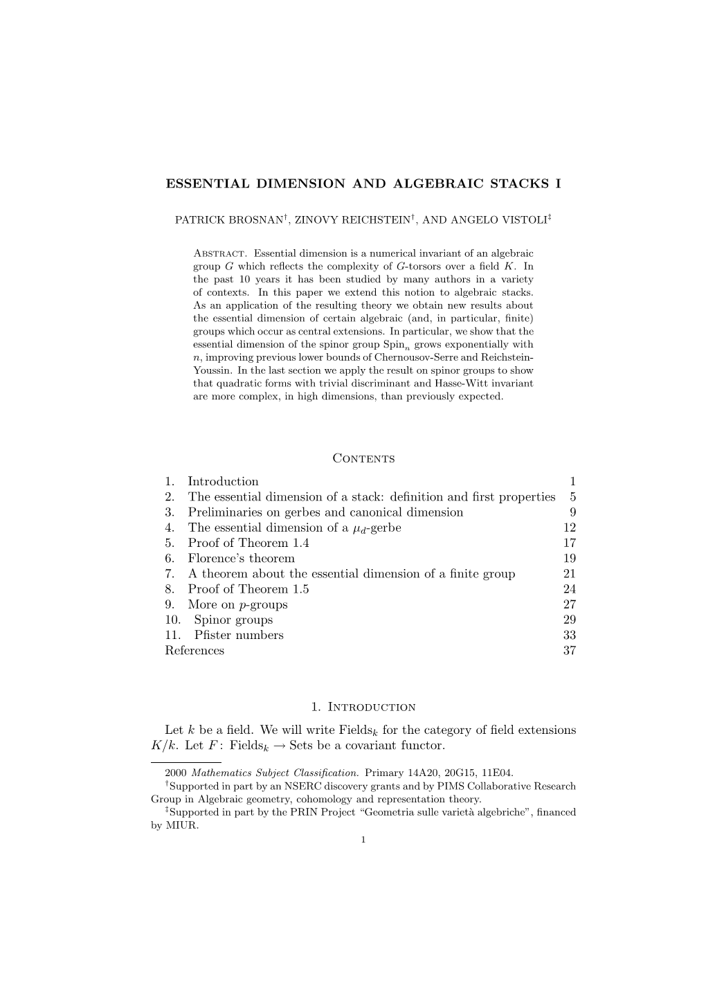 Definition and First Properties We Now Return to the General Setting of Deﬁnition 1.1