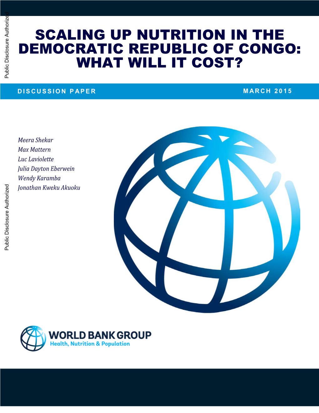 Scaling up Nutrition in the Democratic Republic of Congo: What Will It Cost?