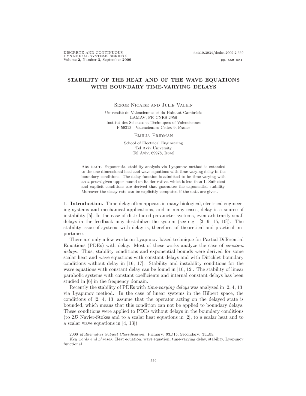 Stability of the Heat and of the Wave Equations with Boundary Time-Varying Delays