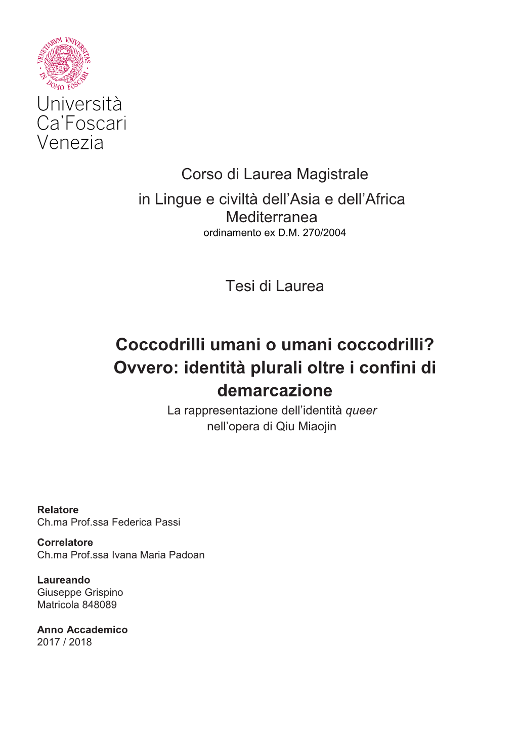 Tesi Di Laurea