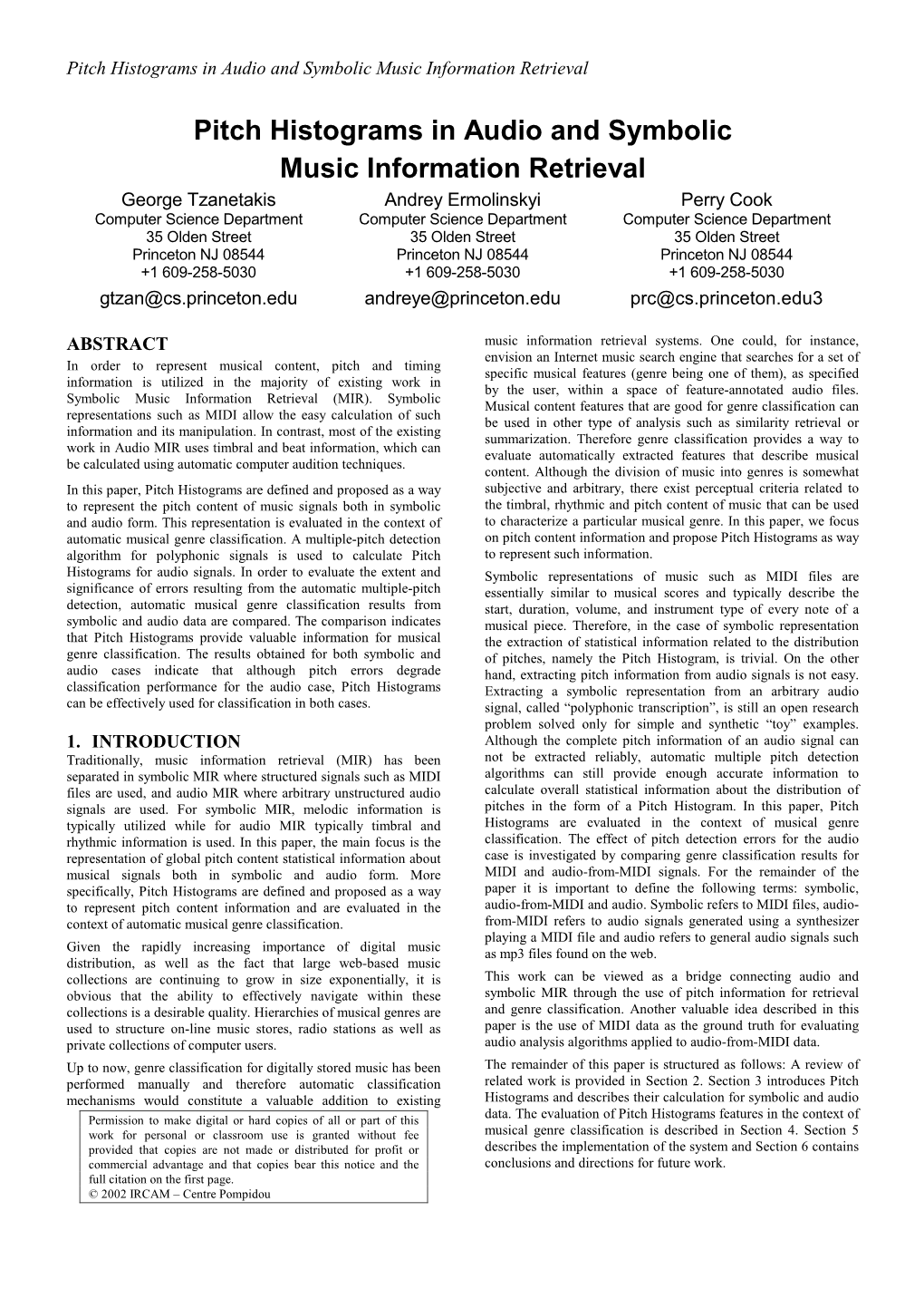 Pitch Histograms in Audio and Symbolic Music Information Retrieval