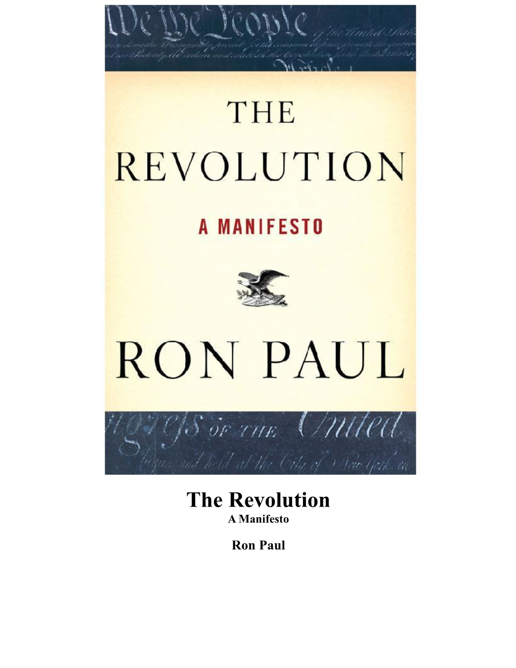 The Revolution a Manifesto