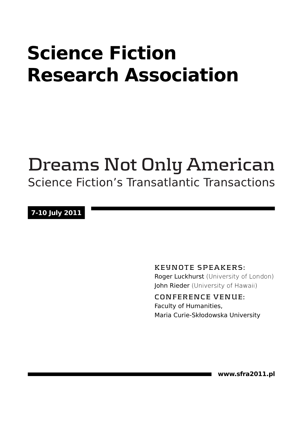 Dreams Not Only American Science Fiction’S Transatlantic Transactions