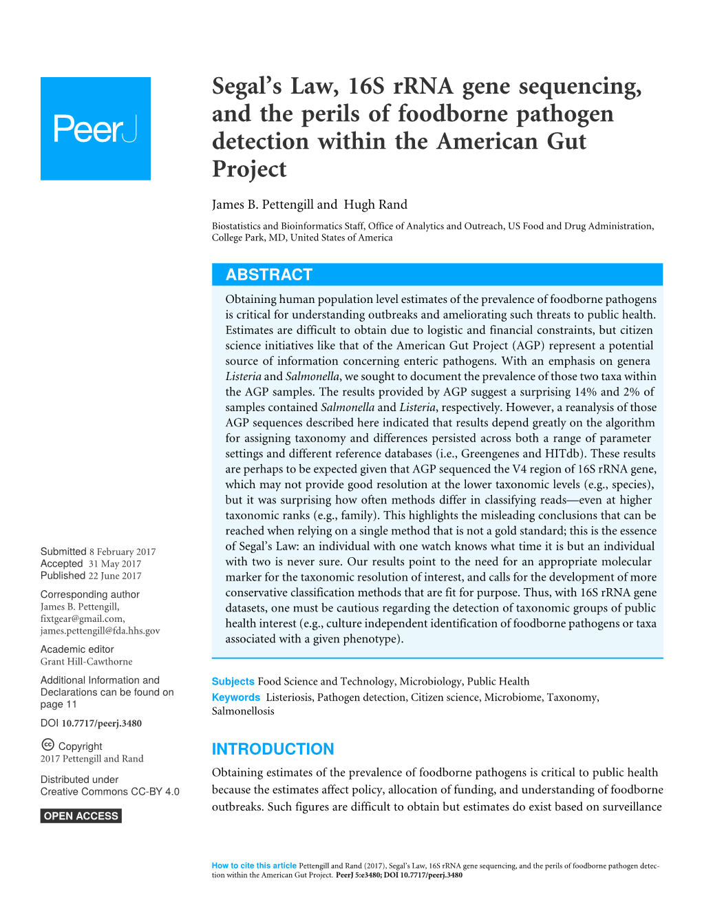 Segal's Law, 16S Rrna Gene Sequencing, and the Perils Of