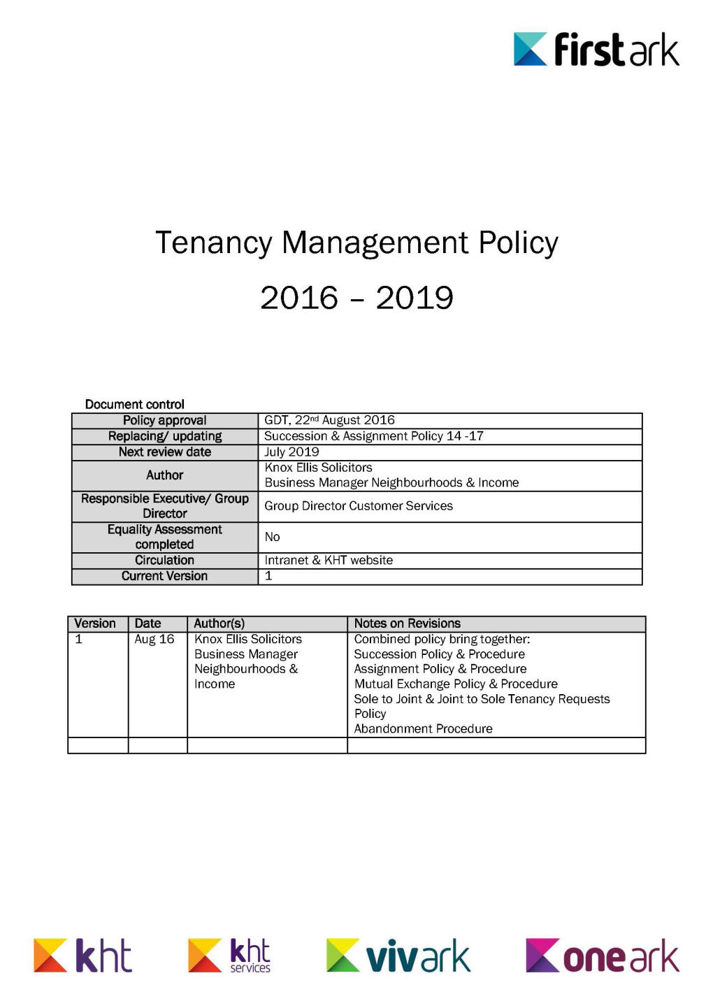 Tenancy Management Policy 2016