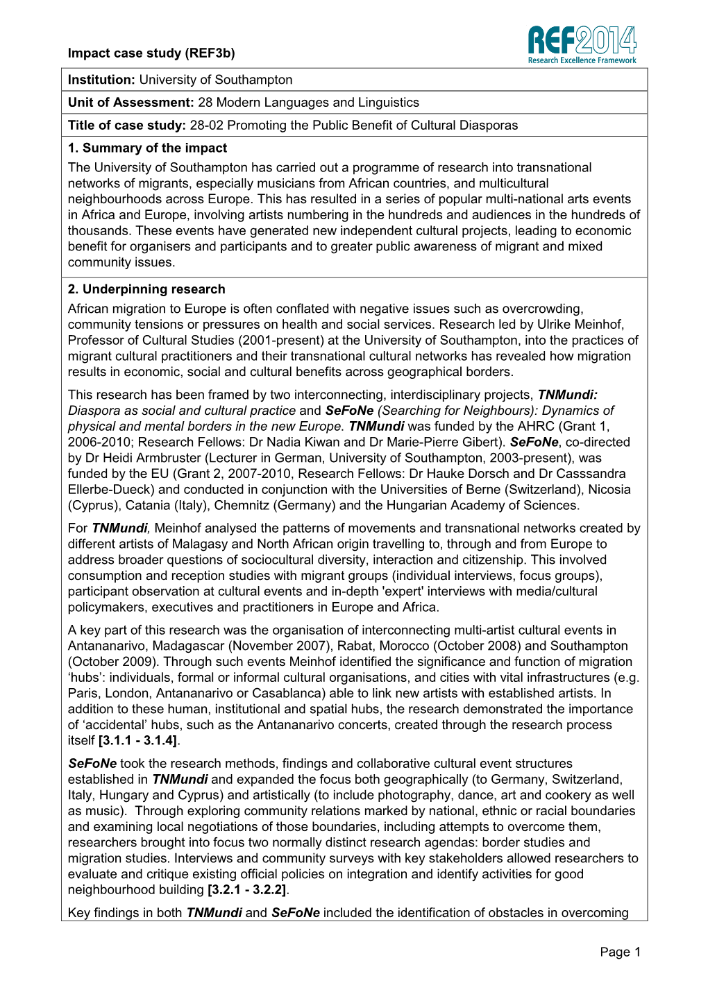 Impact Case Study (Ref3b)