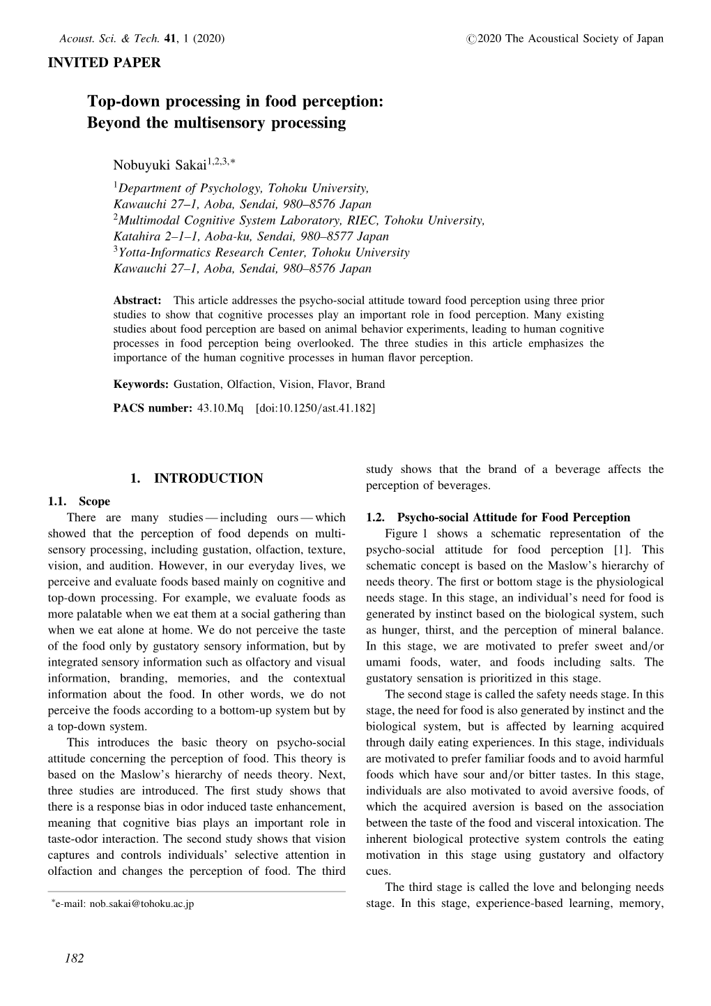 Top-Down Processing in Food Perception: Beyond the Multisensory Processing